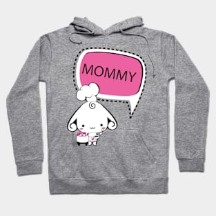 Loving Mommy Dog Cartoon with Heart Hoodie